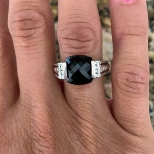 100% authentic David Yurman onyx/diamond ring